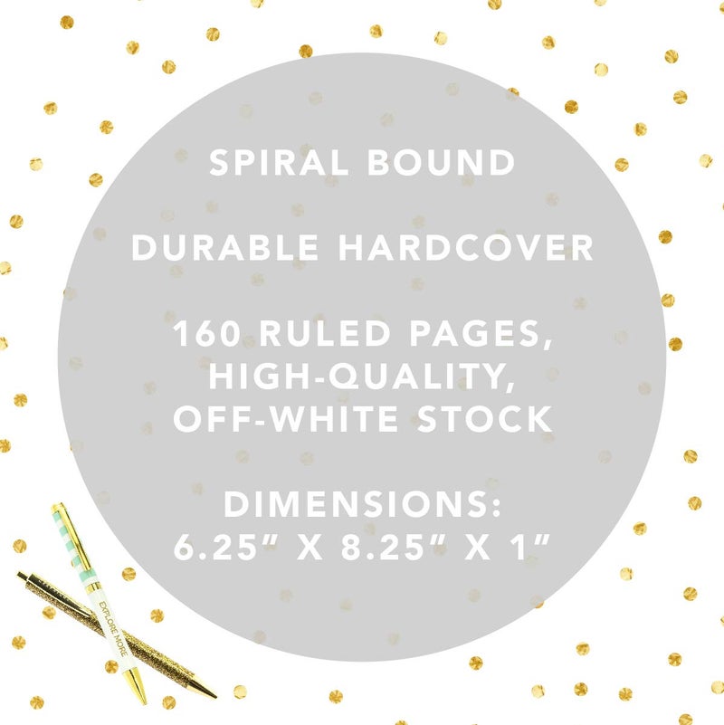 Graphique Hardbound Spiral Journal | Heart of Gold Pink Stripe Design | Premium Paper | Notebook | Diary | Lists | Record Month and Date | Great Gift | 160 Ruled Pages | 6.25â€ x 8.25â€ - Image 3
